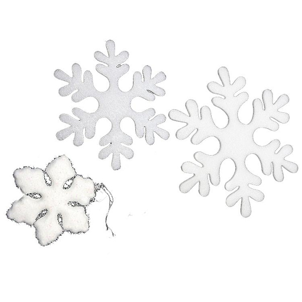 6 kpl Vaahtomuovilumihiutale koristeita, joulukoriste, n. 20 cm halkaisija