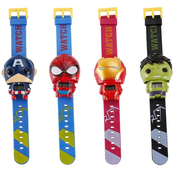 The Avengers Electronic Watch Spider Man Captain America Hulk Deformation Toys Iron Man