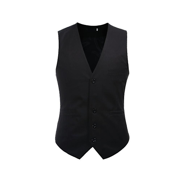 Sipin Herre V-hals Vest Bomuld Slim Fire Sæsoner Vest Zwart 3XL