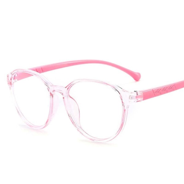 Barn Blått Ljus Blockerande Glasögon Söta Anti Eye Strain Mode Bågar Glasögon För Läs Lek Pink