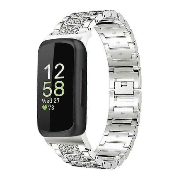xDfind Diamond Jewelry Urrem i Rustfrit Stål Silver For Fitbit Inspire 3 12mm