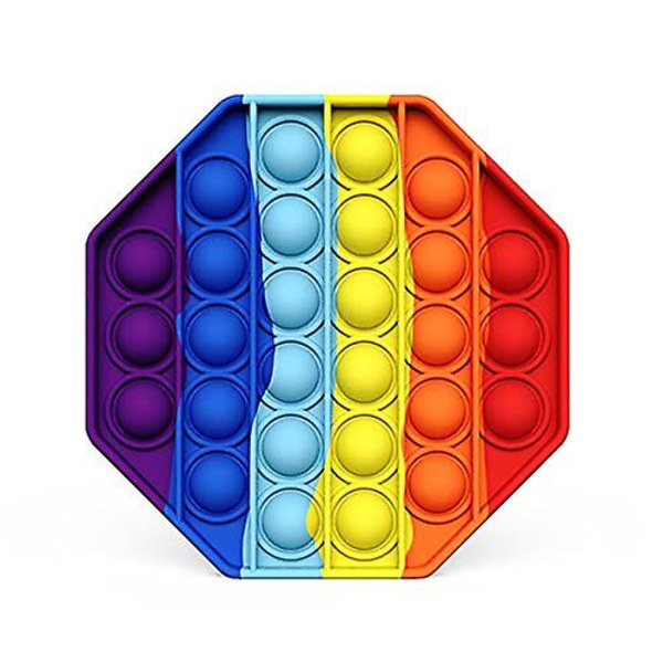 Stressreducerande Silikon Bubbel Popper Mjuka Klämleksaker - Polygon Regnbåge