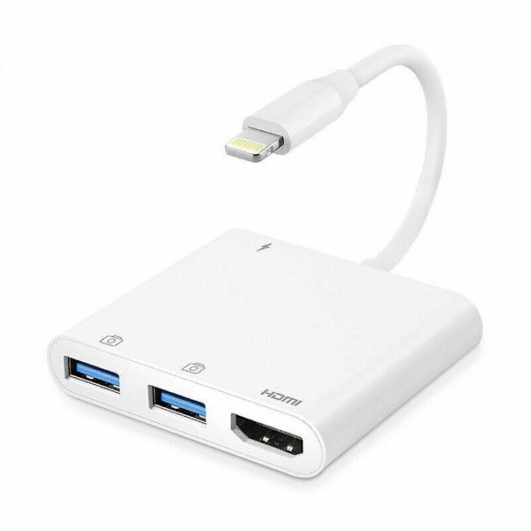 Lightning HDMI -kaapeli USB 3.0 PD Kamera AV-sovitin iPhone SE XS XR 11Pro iPadille
