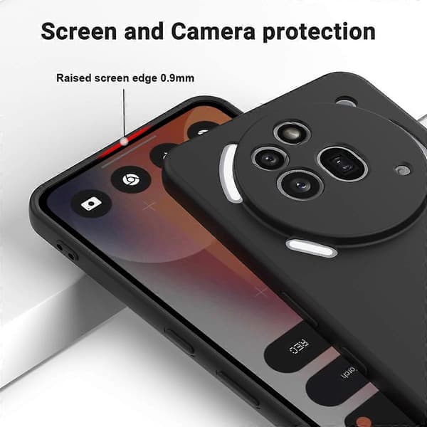 Kompatibelt med Nothing Phone (3a) Pro flytende silikondeksel bakdeksel med håndstropp Black