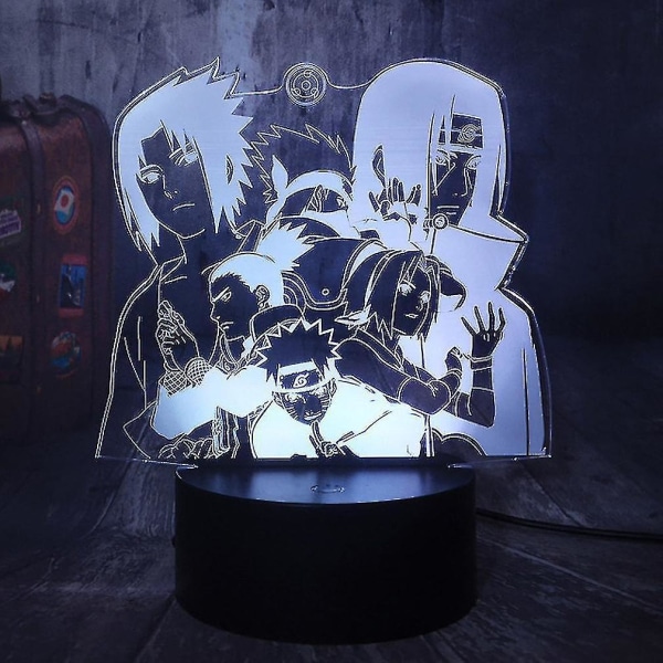 USB 3d Naruto Anime Night Light Atmosphere Led Bordslampa Kakash