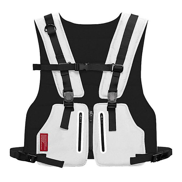 Taktisk vest til mænd, hip-hop street style korset, mobiltelefon taske, moderigtig refleksstribet vest med lomme, udendørs sports vest