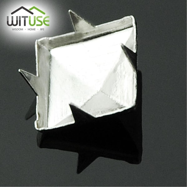 Wituse Billigt! 100st DIY 10mm Silver Pyramid Studs Nailheads Riv