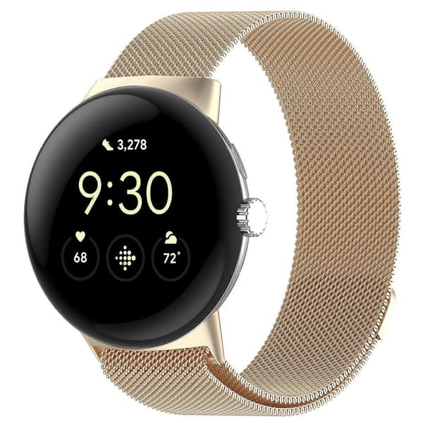 [LCS]Til Google Pixel Watch 3 45mm Milanese Bånd Rustfrit Stål Magnetisk Mesh Urrem Multicolor Champagne