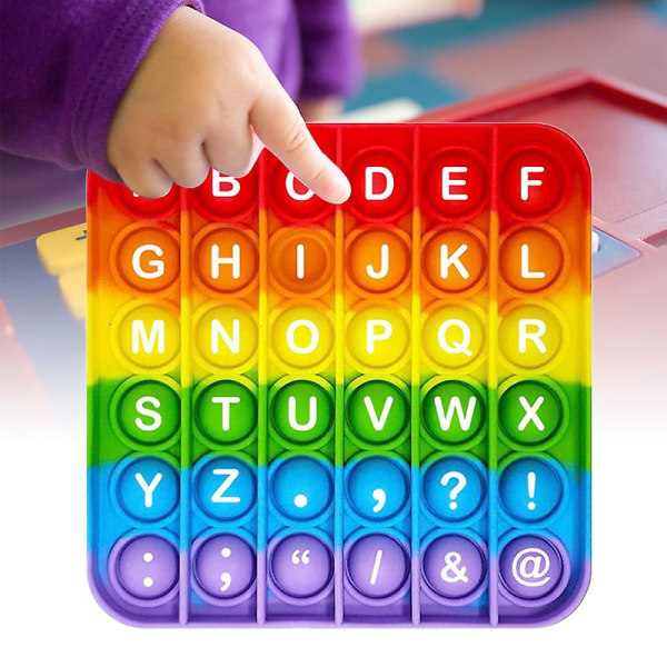 Push Pops Bubble Toy Rainbow Letter Brädspel Tänkande Träning Pussel Intressant leksak för barn