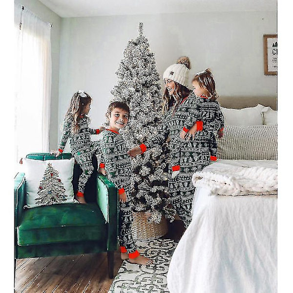 Jul Familj Julgran Tryck Pyjamas Matchande Set Kids 7T