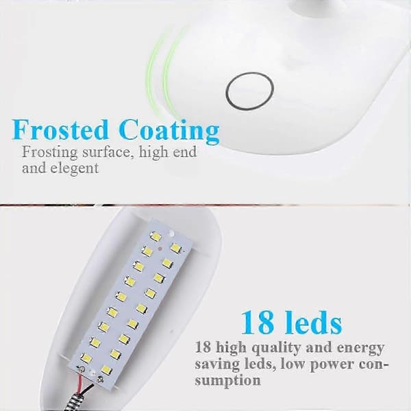 LED bordlampe vridbar, dimbar, batteridrevet Hvit