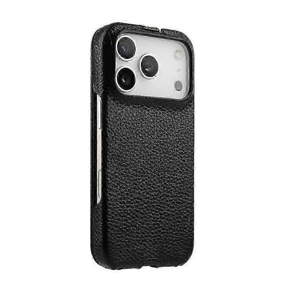 [LCS] MELKCO Vertical Flip Case in Genuine Cowhide + PC for iPhone 17 Pro Max (MagSafe Compatible) Black
