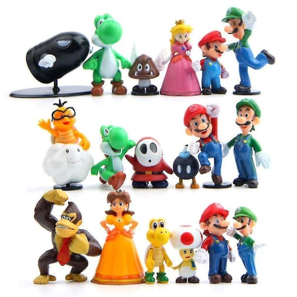 [LCS]18st Super Mario Bros Pvc Figurleksak
