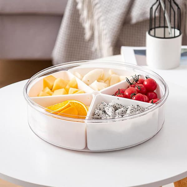 [LCS] Multi-rums snackserveringsbakke Snacks opbevaringsboks Tørfrugtbeholder til nødder slik tørret Square Unqualified