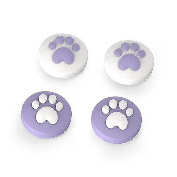 Katt labbe pute analog tommelgrep hetter for Nintendo Switch Lite NS Joycon kontroller spak skin for Switch Joy Con joystick deksel Purple