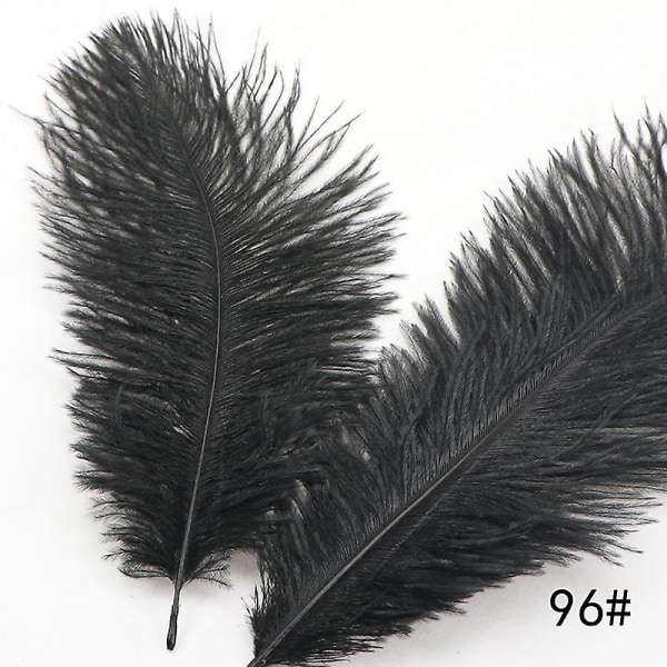 10 st strutsfjädrar 12-14 tum (30-35 cm) för hembröllopsdekoration (svart)