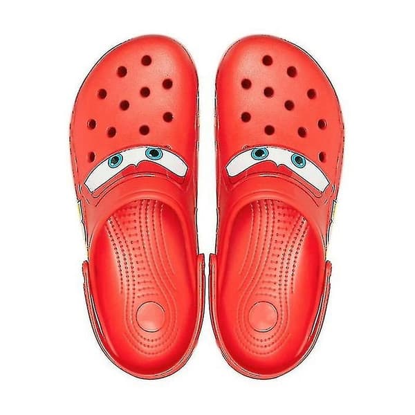 [LCS]UNISEX Crocs Classic Clogs Lightning McQueen Bil Hålskor Tofflor 100% Ny-Perfekt röd 45 red