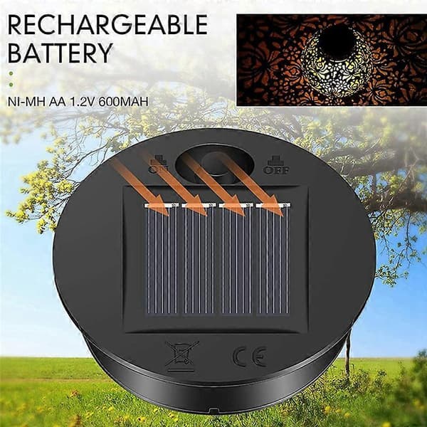 8 stk. Solcellelys Erstatning Topp Solcellelykt Deler LED Solcellepanel Lykt Lokk Lys for Utendørs black