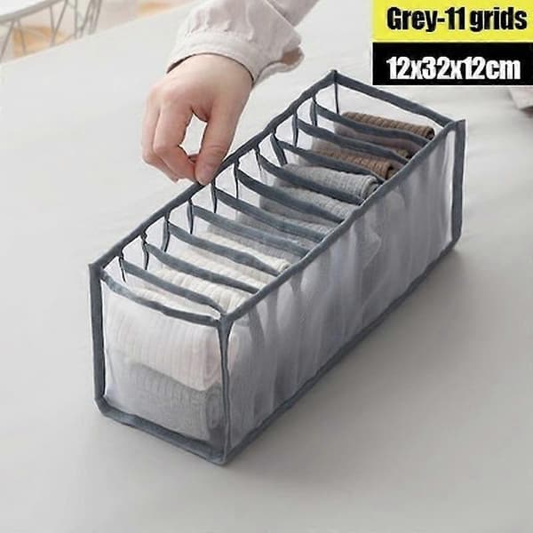 Avdelad förvaringslåda för strumpor och underkläder grey 11 grids