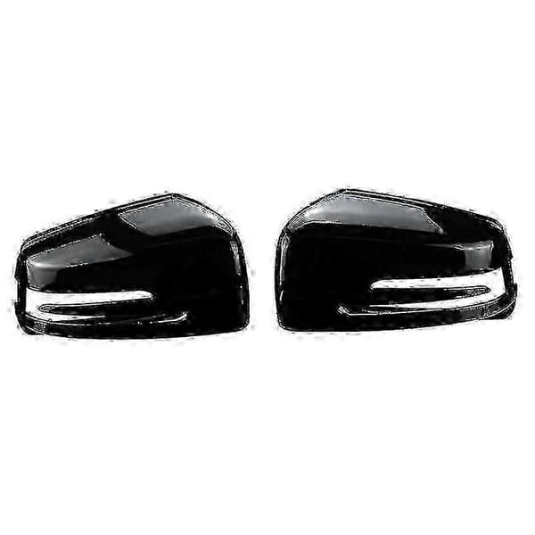 1 par blank sorte dørsspejlkapper til C E S klasse W204 W212 W221 CLA GLA 2009 - 2013 Bright black