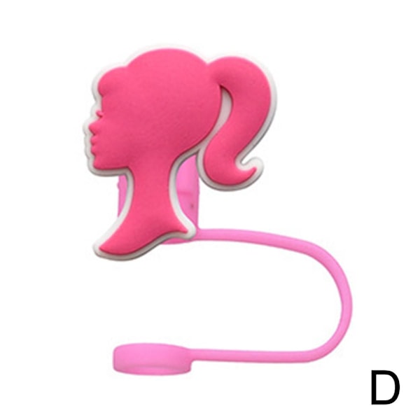 Barbie Sugrörslock Silikon Barbie Tecknad Mjuk Självhäftande Sugrörsdusch 1 1pc