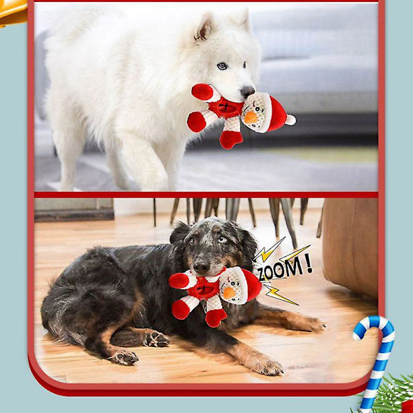 Jul Bit Ljud Söt Jultomte Älg Plyschleksak För Hund Interaktiv Snowman