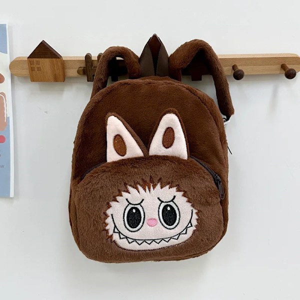 Barnryggsäck Skolväska Kawaii Plyschleksak Ryggsäck Söt Tecknad Ryggsäck Exploderad Småbarnsväska(FMY) light brown
