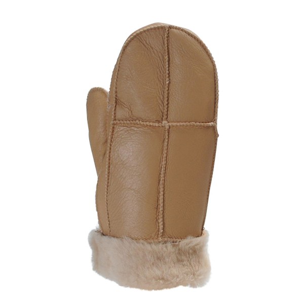 Dameshansker i saueskinn med brettbare mansjetter Light Brown