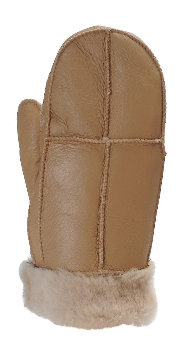 [LCS] Damhandskar i fårskinn med uppvikbara muddar Light Brown