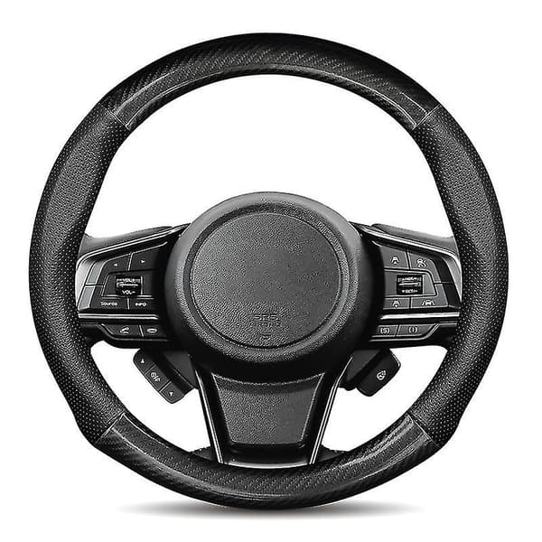[LCS] För Subaru Bil Rattkåpa Läder Kolfiber Passar Forester Impreza Outback Legacy Xv Wrx D Shape-Red
