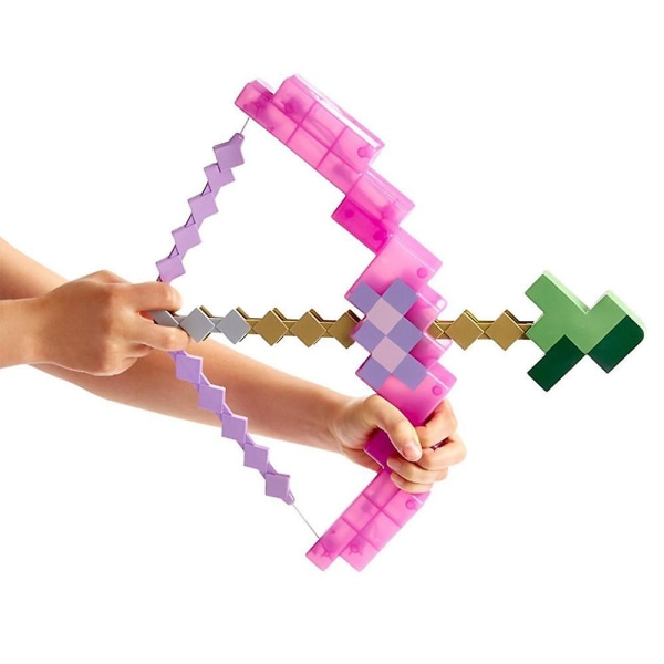 Minecraft Förtrollad pilbåge och leksakspresent för barn Pojkar Flickor eldar upp till 20 fot Pink