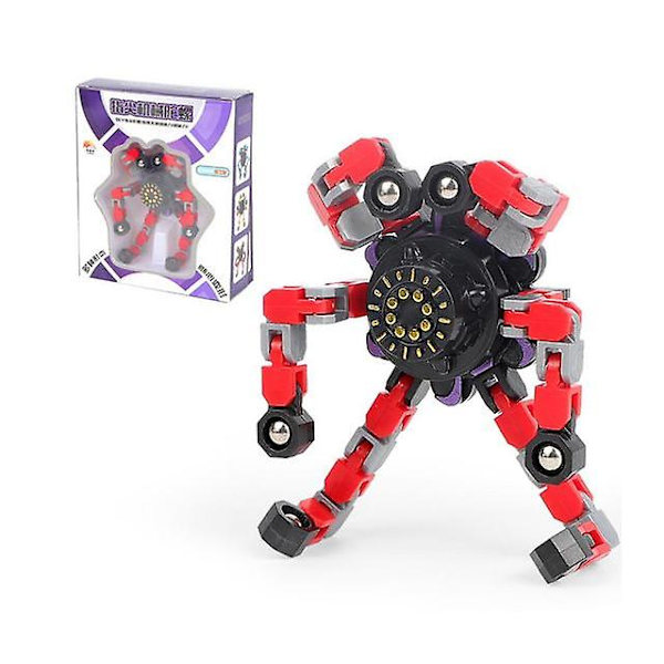 Vriden och Deformerad Robot Rolig Fidget Spinner Sensorisk Leksak Red
