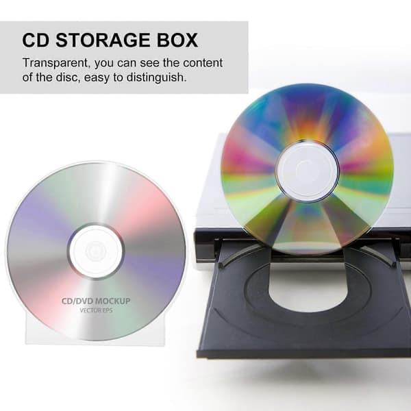 Cd Opbevaringsboks Plastik Etui til Opbevaring af 20 Stk Halvcirkelformede Gennemsigtige Covers