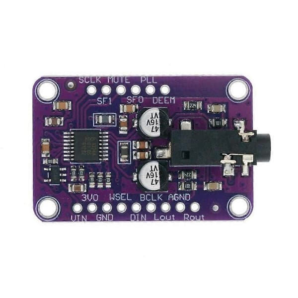 2 STK DAC Modul MCU-1334 UDA1334A I2S DAC Audio Stereo Dekoder Modul Kort til Arduino 3.3V - 5V Purple