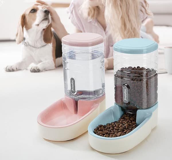 [LCS]Automatisk kæledyrsfoderautomat, drikkefontæne pink feeder