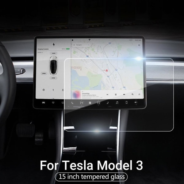 Model3 tesla bilskärm klart härdat glas för tesla modell 3 2021 tillbehör skärmskydd tesla modell y modell s x tre 15 inch  frosted