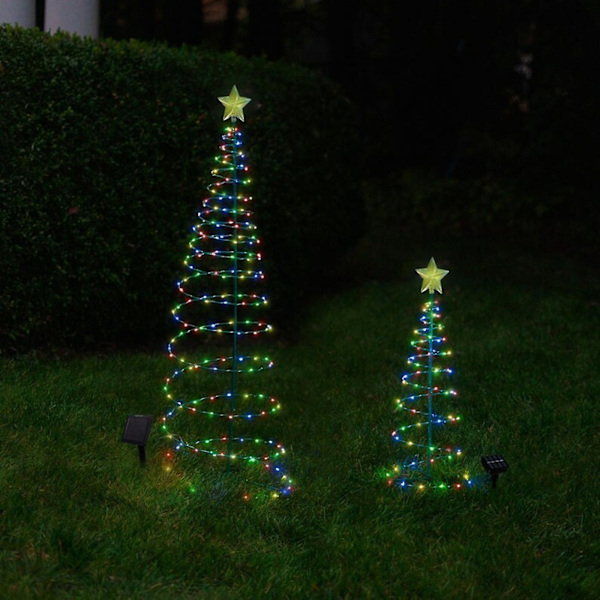 Juletre Solcellelys Julefest Plenlampe Dekor Colorful