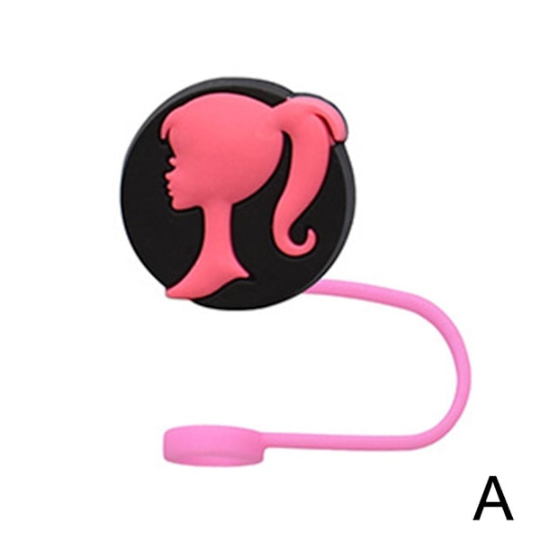 Barbie Sugrörslock Silikon Barbie Tecknad Mjuk Självhäftande Sugrörsdusch 1 1pc