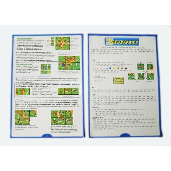 Carcassonne Brädspel 2-5 Spelare Kortspel För Fest Familj F