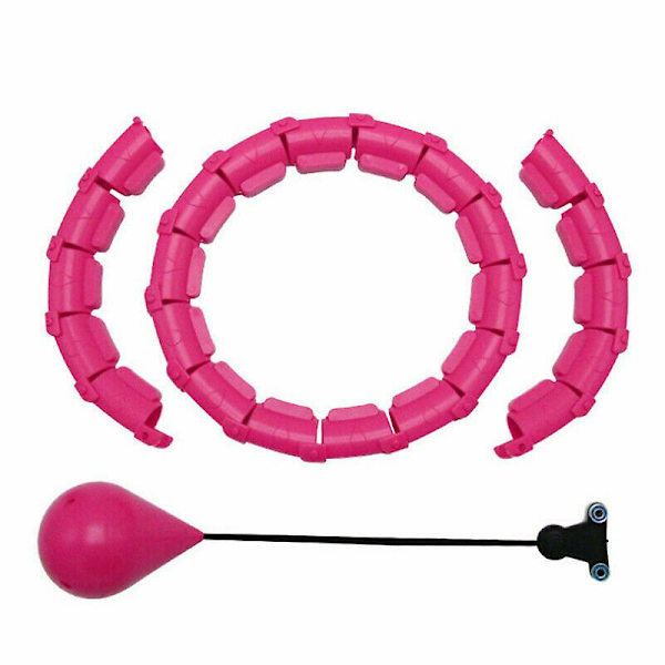 24 Viktad Hula Hoop Vuxen Smart Hoola Tunn Midja Fitness Pink