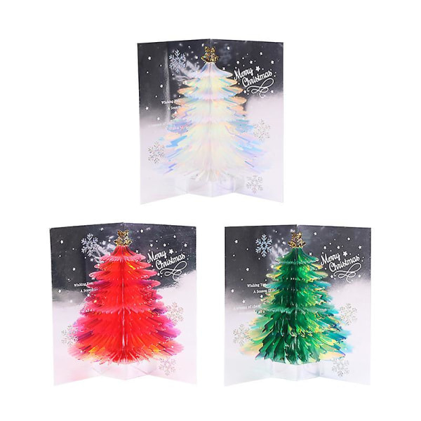 3st glitter julgran 3d pop-up gratulationskort god jul gratulationskort present till barn