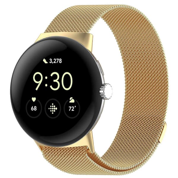 [LCS]Til Google Pixel Watch 3 45mm Milanese Bånd Rustfrit Stål Magnetisk Mesh Urrem Multicolor Gold