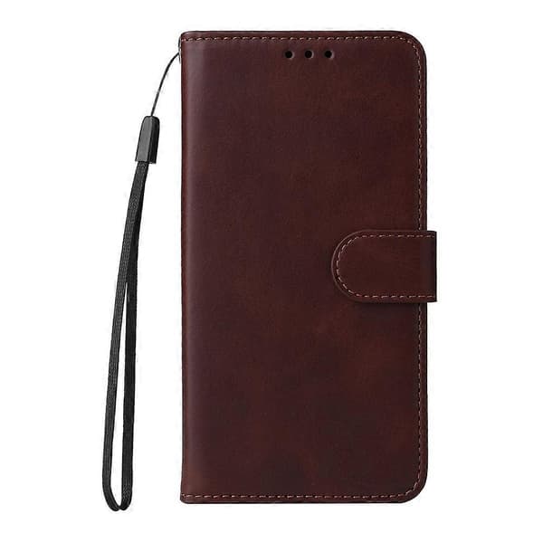 Klassisk kalvetekstur flip læder telefoncover til Google Pixel 9a Brown
