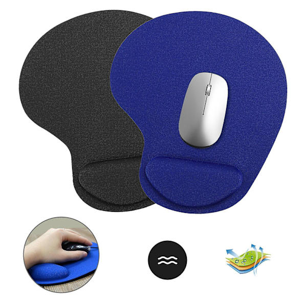 Halkfri Musmatta med Handledsstöd Black