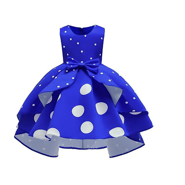 Tyttöjen Joulu Pilkullinen Syntymäpäivä Prinsessa Mekko Halloween Karnevaali Asu blue 110