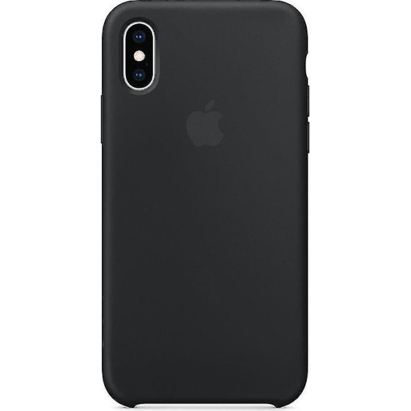 Apple Silikon Mikrofiber Skyddsfodral För Iphone X/xs-svart