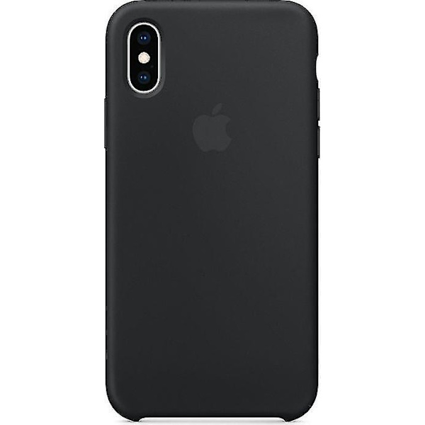 Applen silikoninen mikrokuitusuojakotelo, yhteensopiva iPhone X/XS -puhelimien kanssa, musta