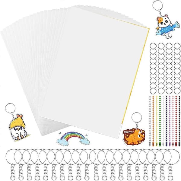 [LCS] 150 st. Krympplastark-set, krymppapper-nyckelringset