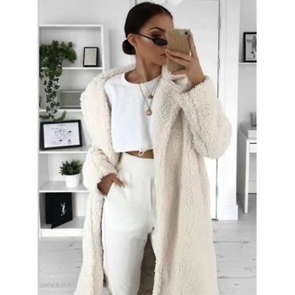 Fuskpäls Teddykappa Dam Höst Vinter Casual Plus Size Lång Ja
