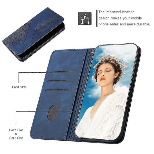 Stativdeksel til Samsung Galaxy A41 med PU-skinnomslag Blue Samsung Galaxy A41